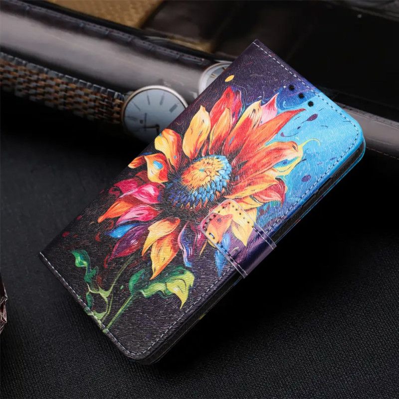 Skórzany Futerał Vivo V60 Lite Etui Na Telefon Słonecznik