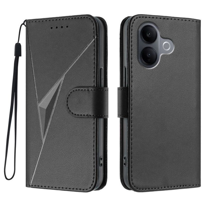 Skórzany Futerał Vivo V60 Lite Etui Na Telefon Wzór Trójkąta
