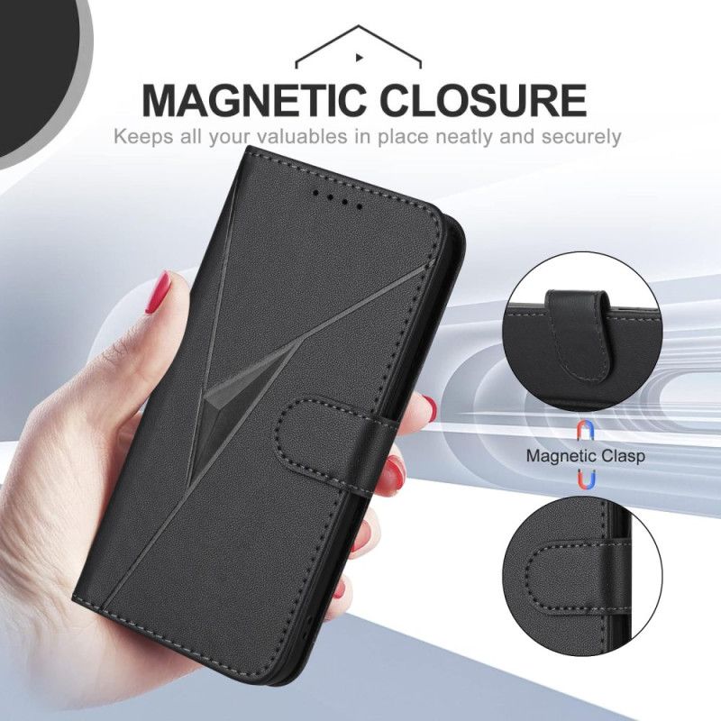 Skórzany Futerał Vivo V60 Lite Etui Na Telefon Wzór Trójkąta