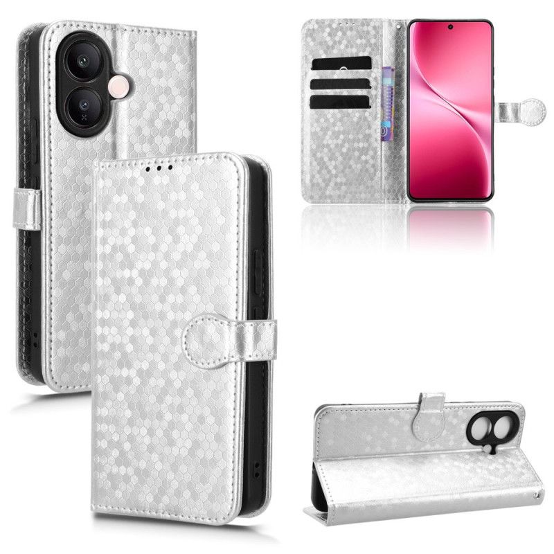 Skórzany Futerał Vivo V60 Lite Etui Na Telefon Wzór W Kropeczki