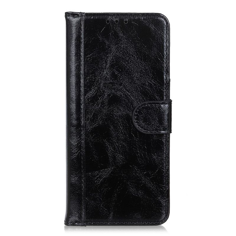 Etui Folio Xiaomi Mi 10T / 10T Pro Czerwony Czarny Dwoina Lakierowana Skóra Etui Ochronne