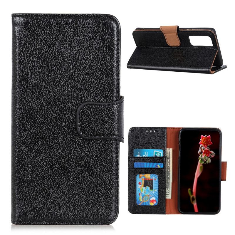 Etui Folio Xiaomi Mi 10T / 10T Pro Czerwony Czarny Dwoina Ze Skóry Nappa Etui Ochronne