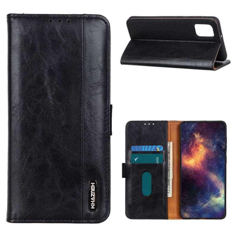 Etui Folio Xiaomi Mi 10T / 10T Pro Czerwony Czarny Elegancja Skórzana Khazneh