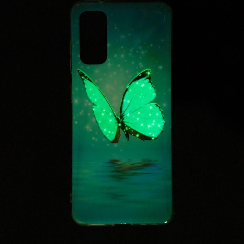 Etui Xiaomi Mi 10T / 10T Pro Fluorescencyjny Niebieski Motyl