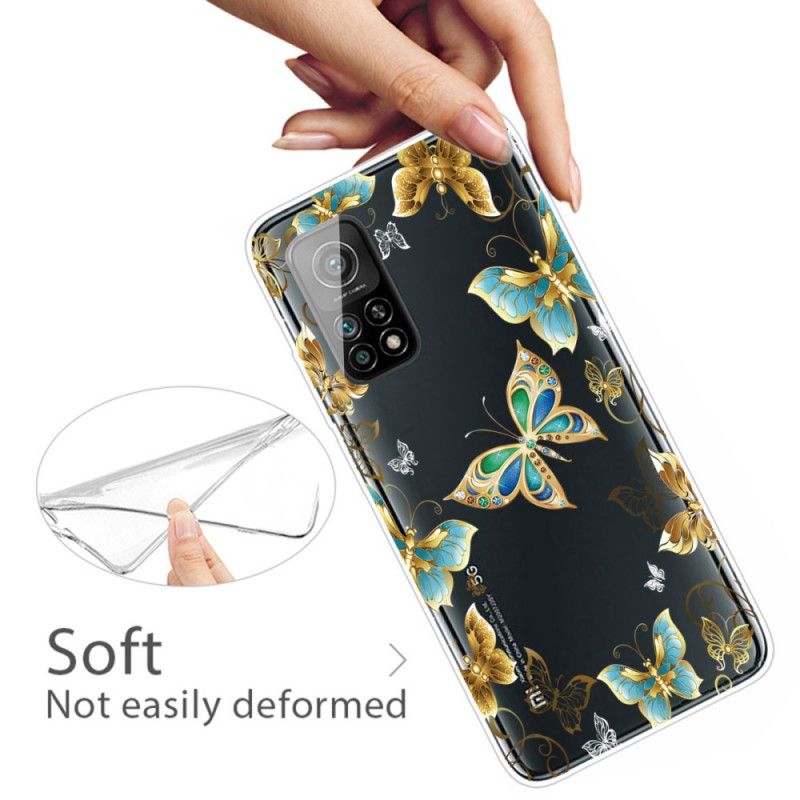 Etui Xiaomi Mi 10T / 10T Pro Granatowy Złoty Motyle