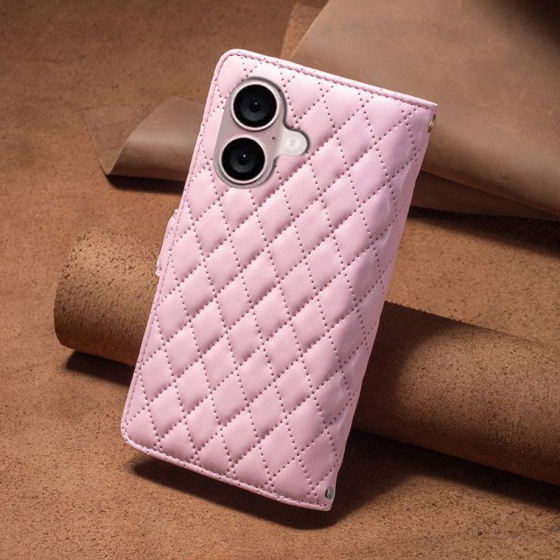 Skórzany Futerał iPhone 16 Plus Etui Na Telefon Pikowana Binfen Kolor