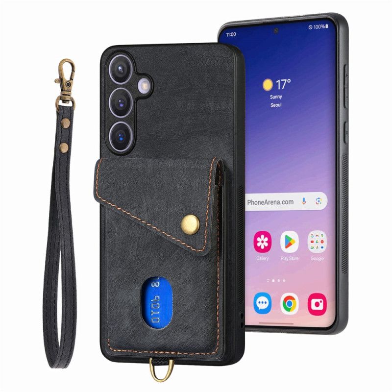 Etui Do Samsung Galaxy S25 Plus 5g Wielofunkcyjny Uchwyt Na Pierścionki Z Efektem Zamszu