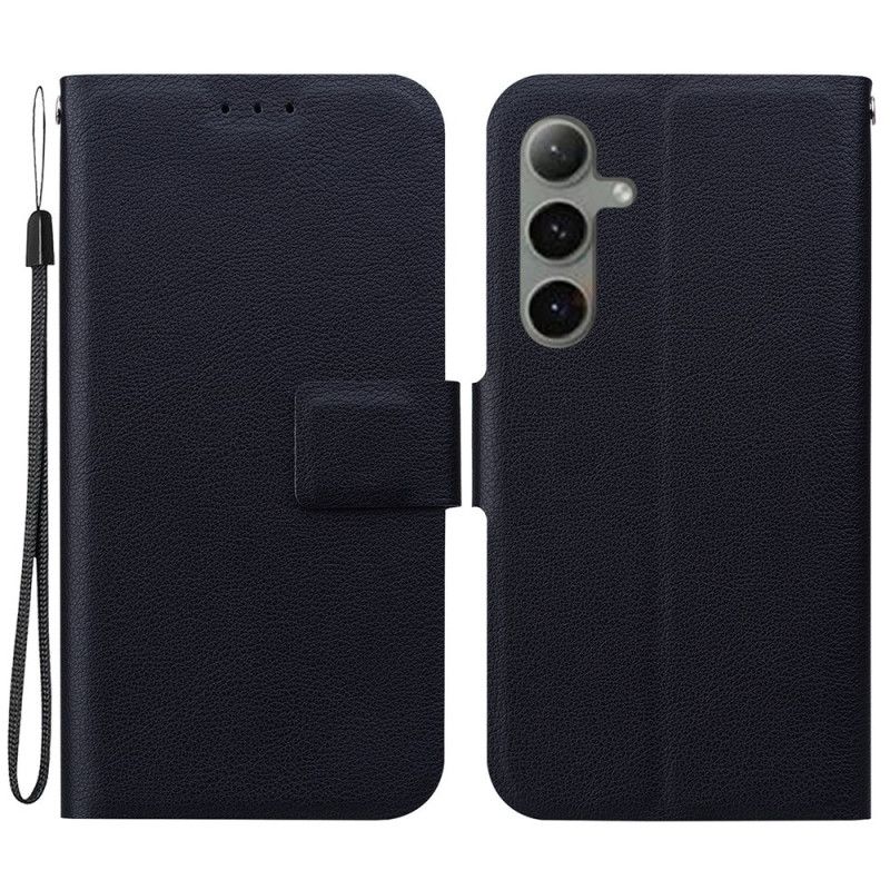 Etui Folio Samsung Galaxy S25 Plus 5g Gładki Efekt Skóry Z Paskiem Etui Ochronne