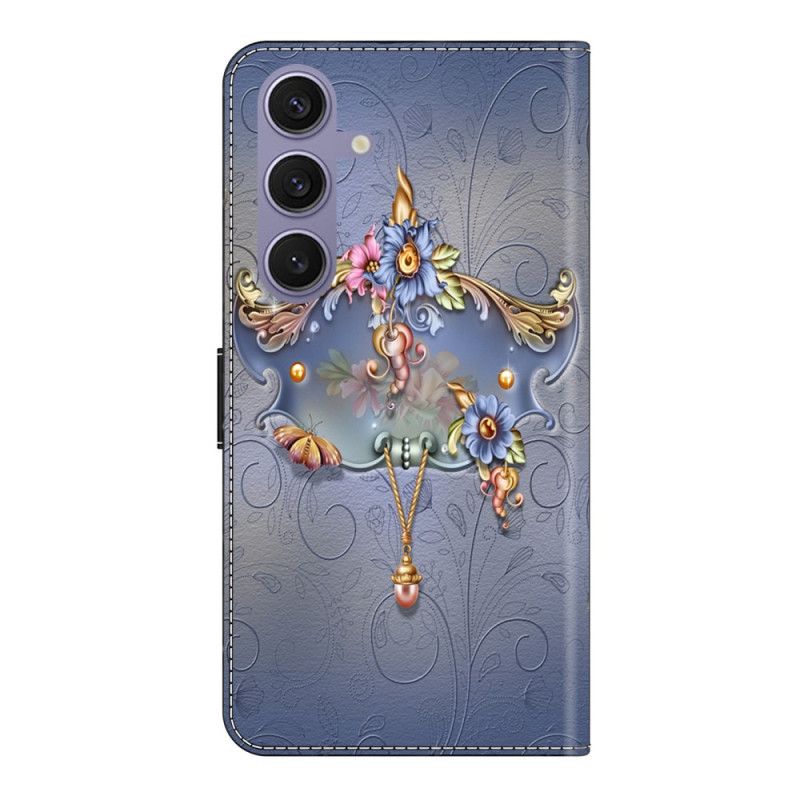 Etui Folio Samsung Galaxy S25 Plus 5g Grawerowane Kwiaty