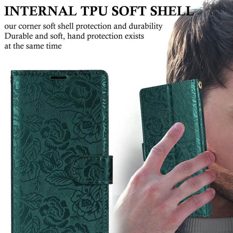 Etui Folio Samsung Galaxy S25 Plus 5g Kwiatowy Nadruk Z Paskiem