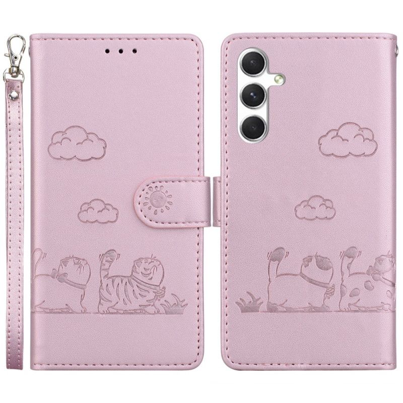 Etui Folio Samsung Galaxy S25 Plus 5g Pasek Z Motywem Kota Etui Ochronne