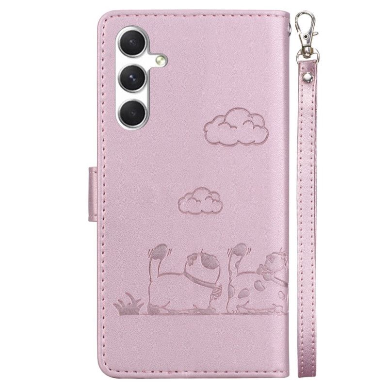 Etui Folio Samsung Galaxy S25 Plus 5g Pasek Z Motywem Kota Etui Ochronne