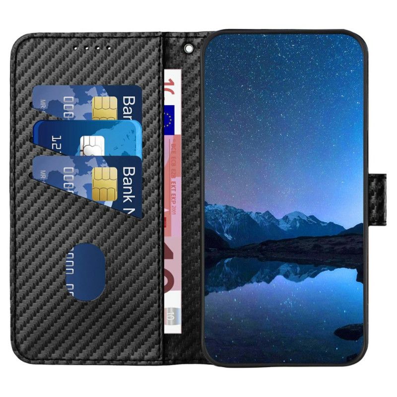 Etui Folio Samsung Galaxy S25 Plus 5g Włókno Węglowe Z Paskiem Etui Ochronne