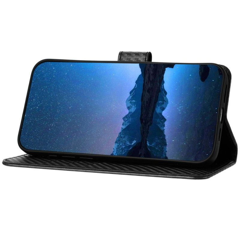 Etui Folio Samsung Galaxy S25 Plus 5g Włókno Węglowe Z Paskiem Etui Ochronne