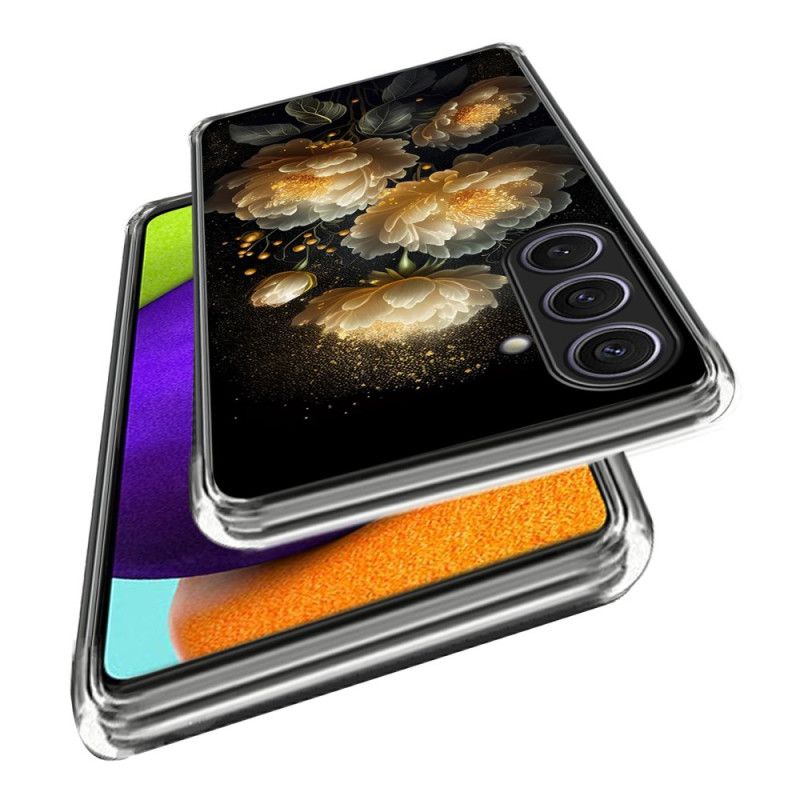 Etui Samsung Galaxy S25 Plus 5g Złote Peonie Etui Ochronne