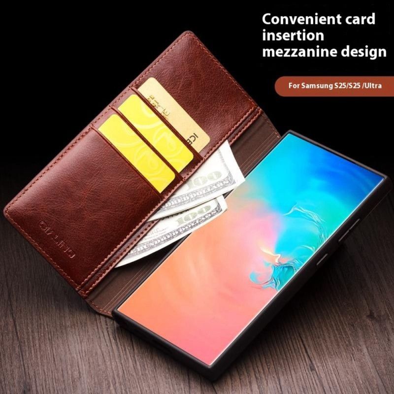 Flip Kotelot Samsung Galaxy S25 Plus 5g Etui Na Telefon Skóra Naturalna