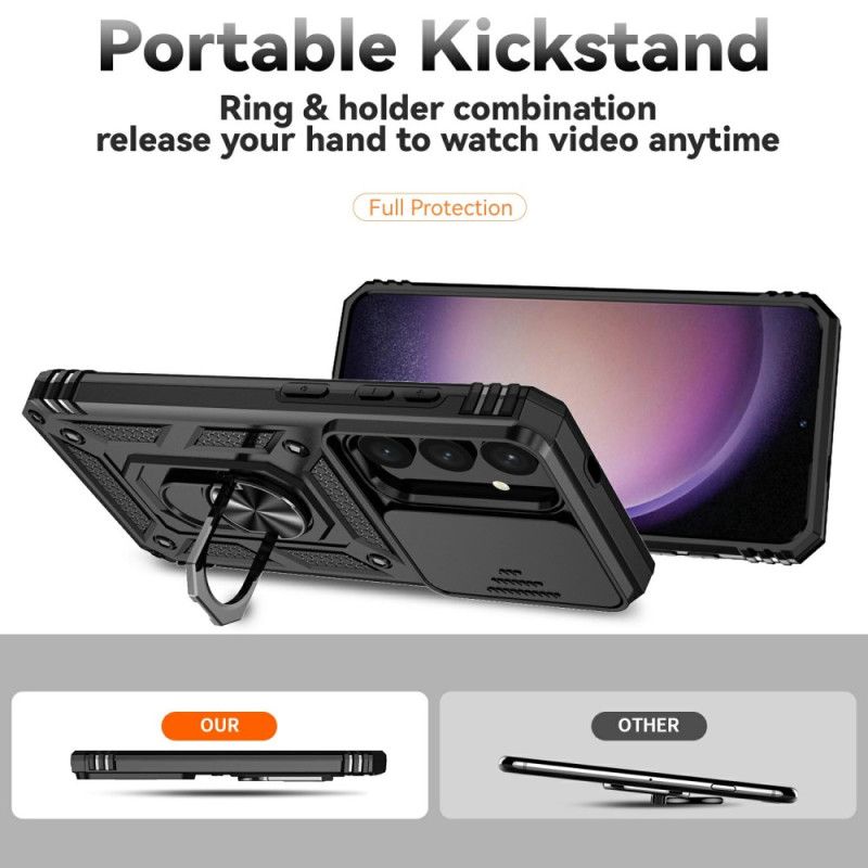 Futerały Samsung Galaxy S25 Plus 5g Etui Na Telefon Klasyczny Uchwyt Na Pierścionek I Osłona Na Obiektyw