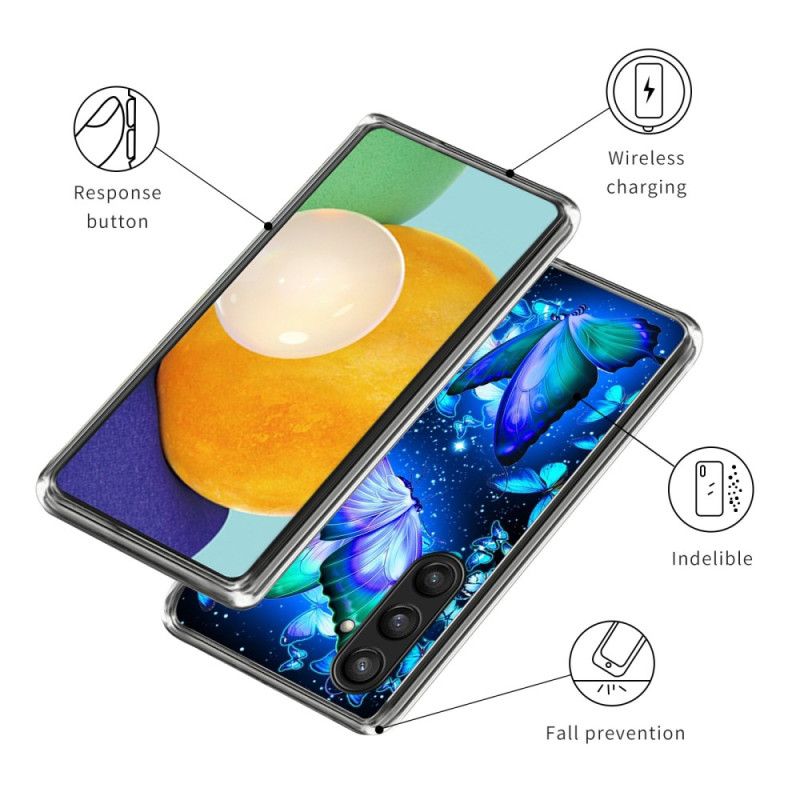 Futerały Samsung Galaxy S25 Plus 5g Etui Na Telefon Niebieskie Motyle