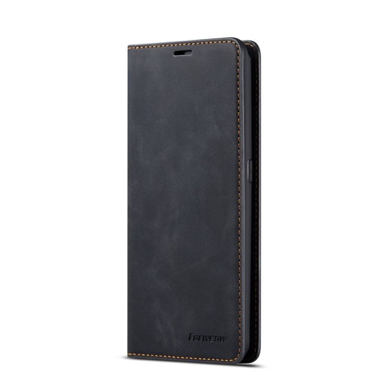 Etui Folio Samsung Galaxy A80 / A90 Czerwony Czarny Efekt Skóry Forwenw