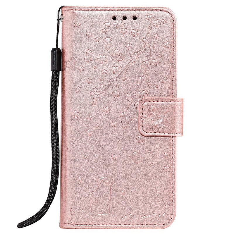 Etui Folio Samsung Galaxy A80 / A90 Magenta Szary Zaduma Stringów