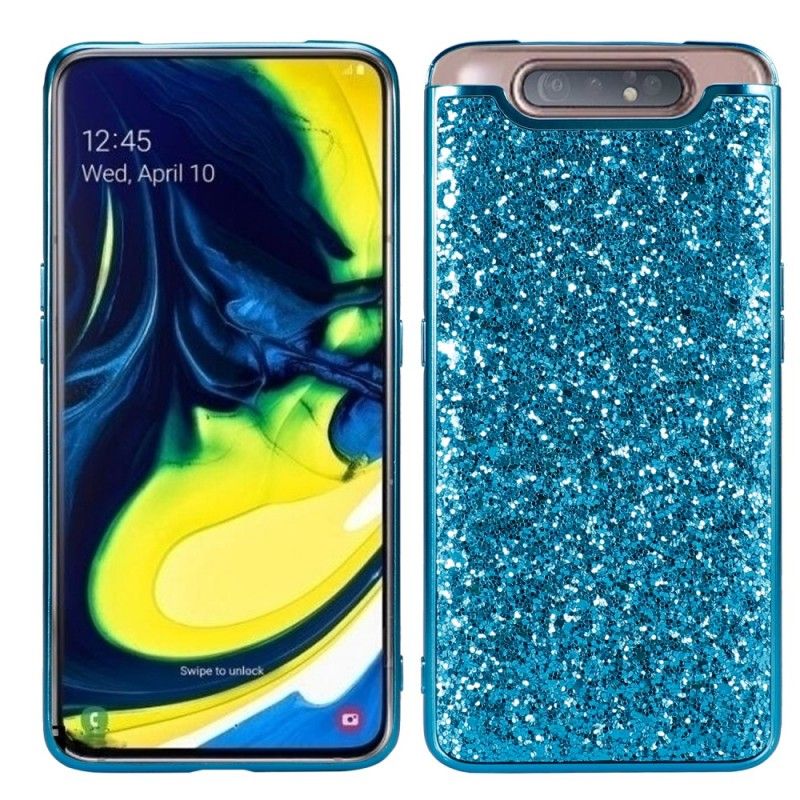 Etui Samsung Galaxy A80 / A90 Czerwony Czarny Brokat Premium