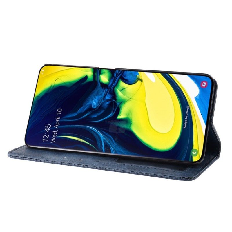 Flip Kotelot Samsung Galaxy A80 / A90 Czerwony Czarny Stylizowana Sztuczna Skóra