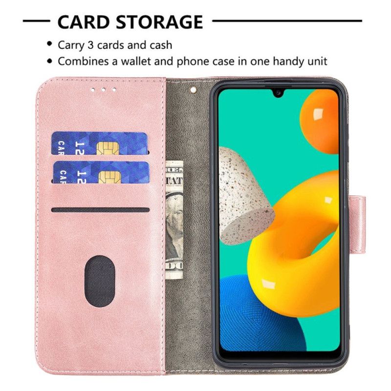 Etui Folio Do Samsung Galaxy M32 Efekt Klasycznej Skóry Krokodyla