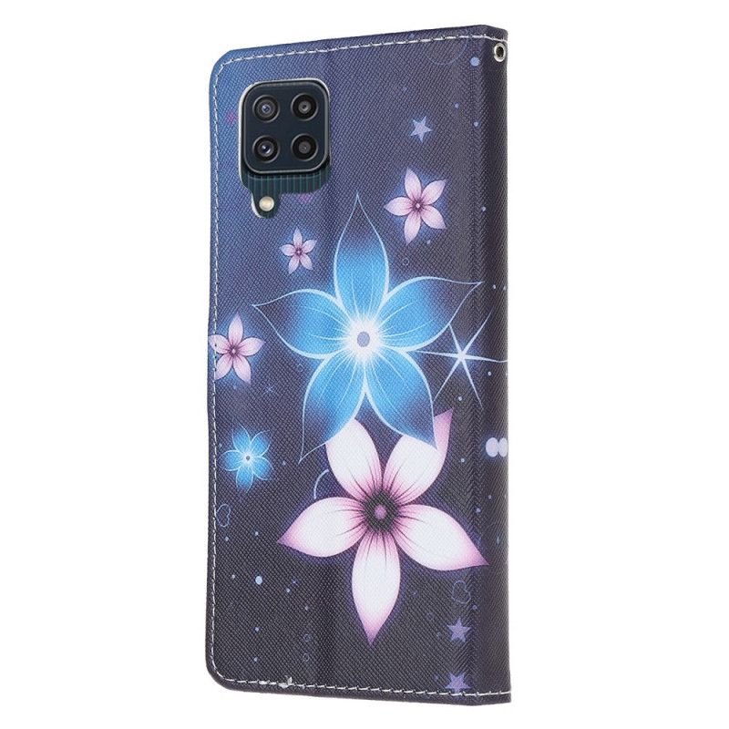 Obudowa Samsung Galaxy M32 Etui Na Telefon Księżycowe Kwiaty Z Paskiem