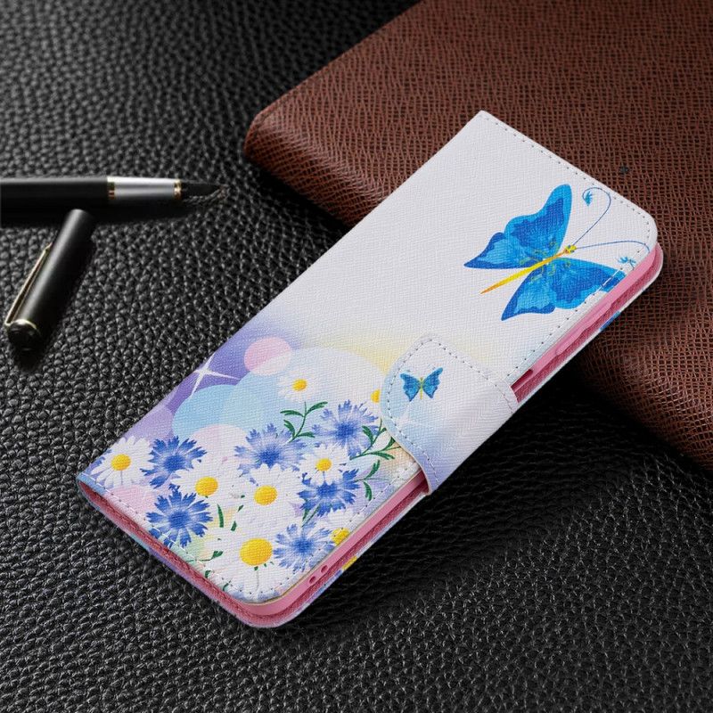 Obudowa Samsung Galaxy M32 Etui Na Telefon Malowane Motyle I Kwiaty