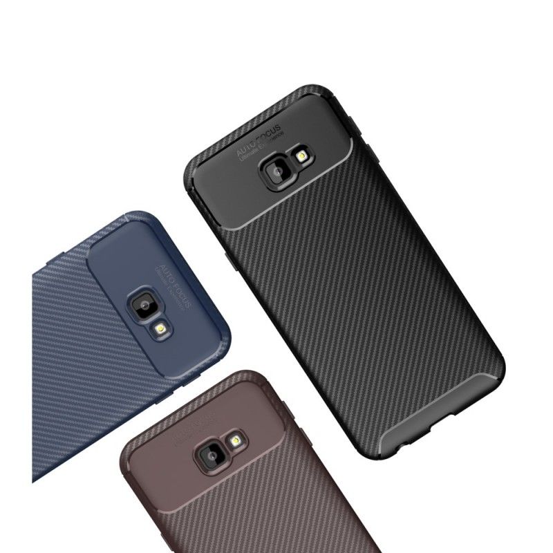 Etui Samsung Galaxy J4 Plus Czarny Elastyczna Tekstura Włókna Węglowego Etui Ochronne