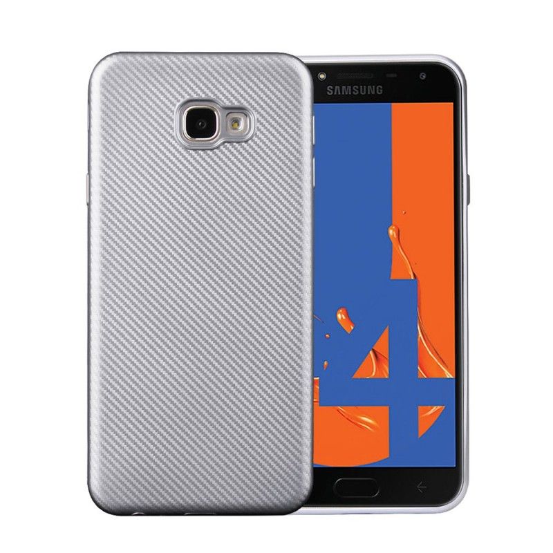 Etui Samsung Galaxy J4 Plus Czarny Tkana Antypoślizgowa