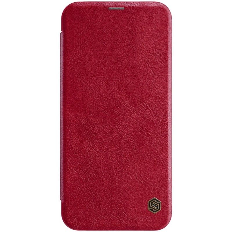 Flip Kotelot Samsung Galaxy J4 Plus Brązowy Czerwony Etui na Telefon Seria Nillkin Qin