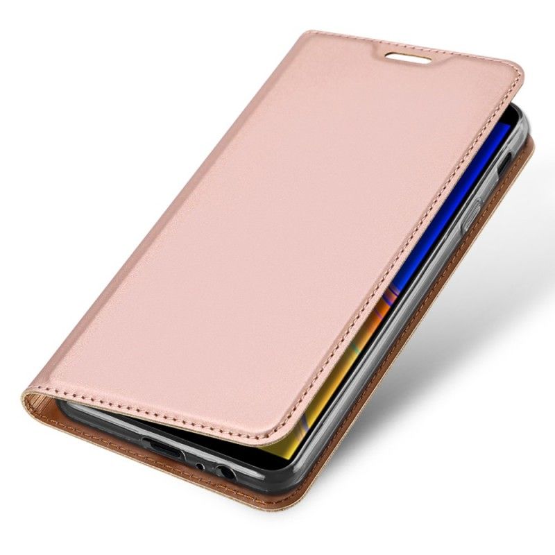Flip Kotelot Samsung Galaxy J4 Plus Złoty Seria Pierwszej Klasy Etui Ochronne