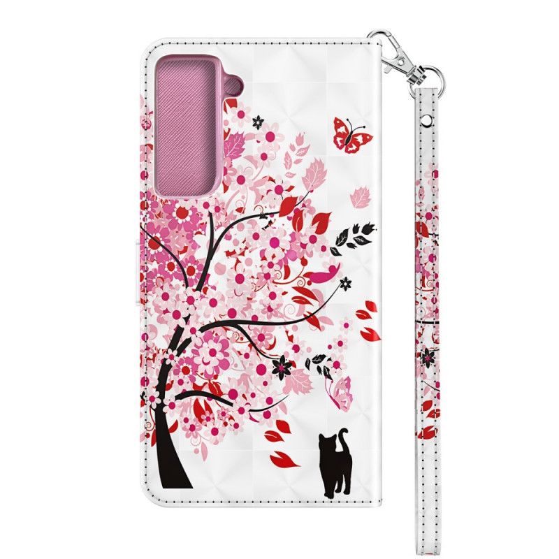 Etui Folio Samsung Galaxy S21 Plus 5G Różowe Drzewo Etui Ochronne