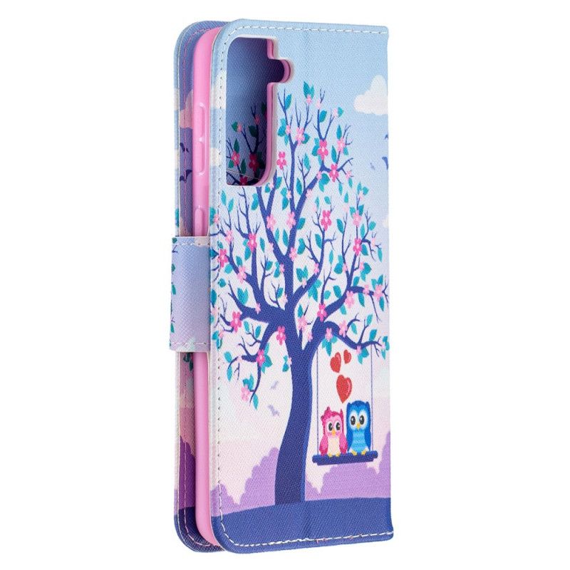 Etui Folio Samsung Galaxy S21 Plus 5G Sowy Na Huśtawce