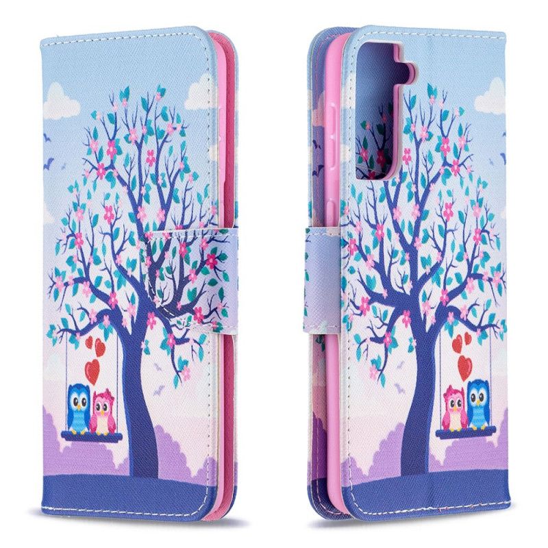 Etui Folio Samsung Galaxy S21 Plus 5G Sowy Na Huśtawce