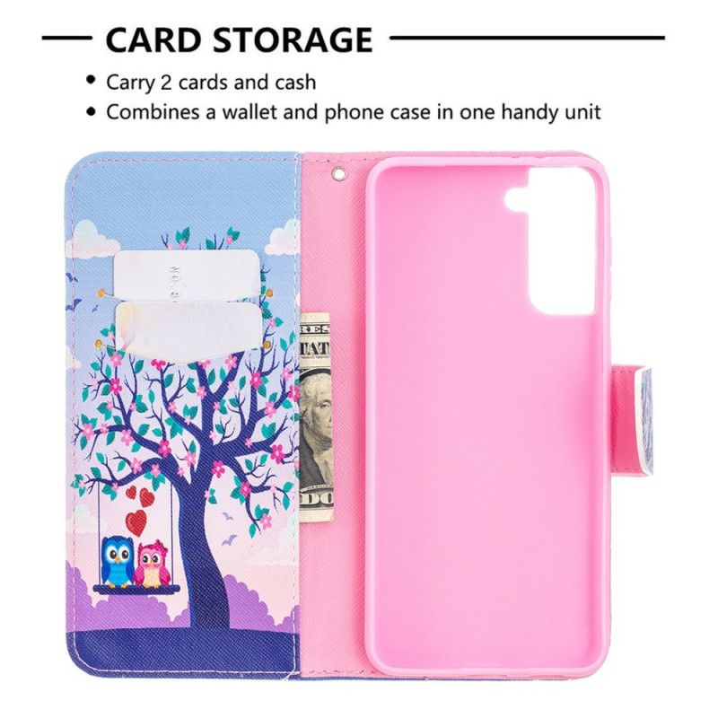 Etui Folio Samsung Galaxy S21 Plus 5G Sowy Na Huśtawce