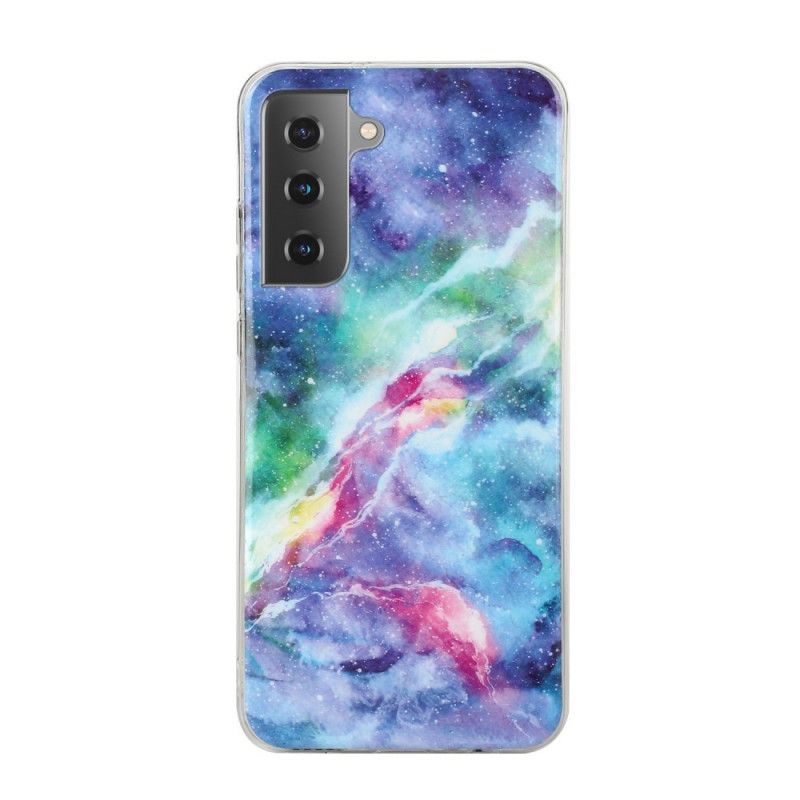 Etui Samsung Galaxy S21 Plus 5G Biały Czarny Zaczarowany Marmur