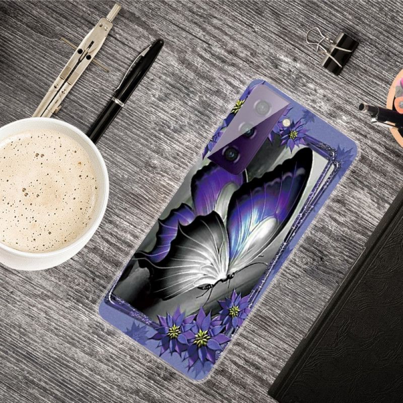 Etui Samsung Galaxy S21 Plus 5G Motyl Królewski Etui Ochronne