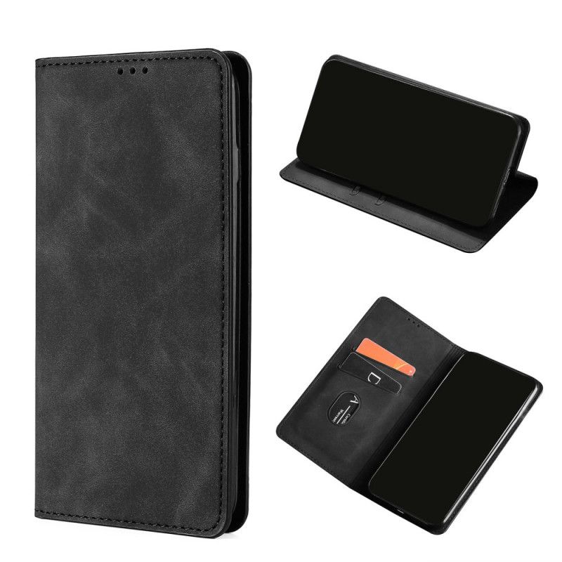 Flip Kotelot Samsung Galaxy S21 Plus 5G Czerwony Czarny Dotyk Skóry Etui Ochronne
