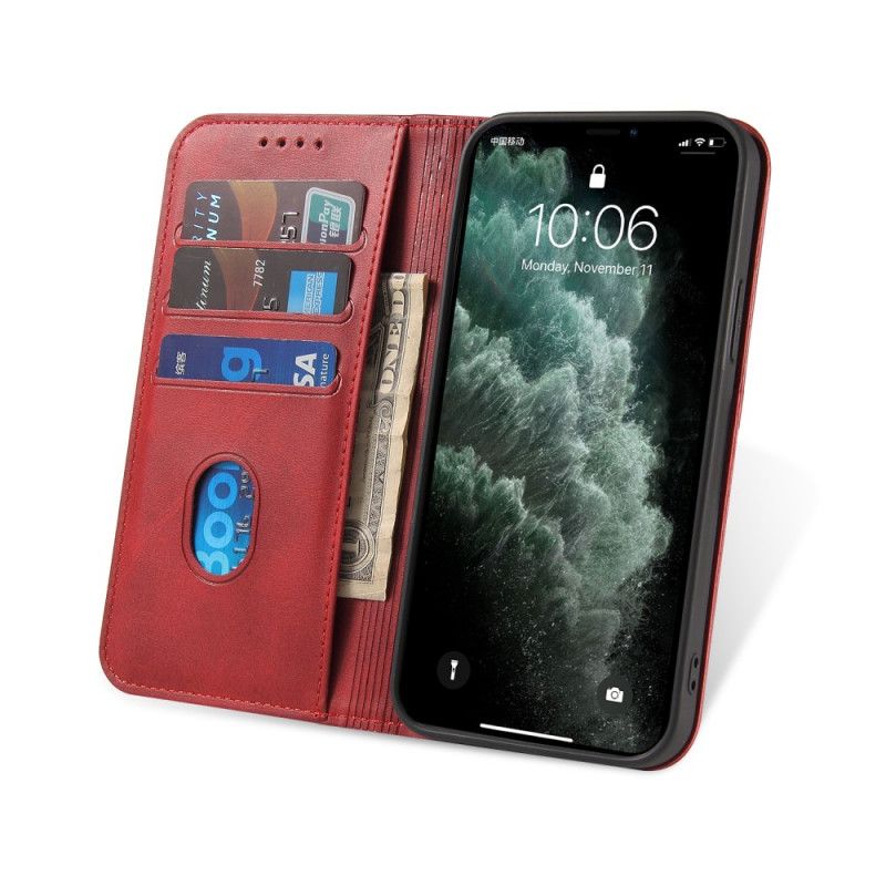 Flip Kotelot Samsung Galaxy S21 Plus 5G Czerwony Czarny Styl Biznesowy Plus Efekt Skóry