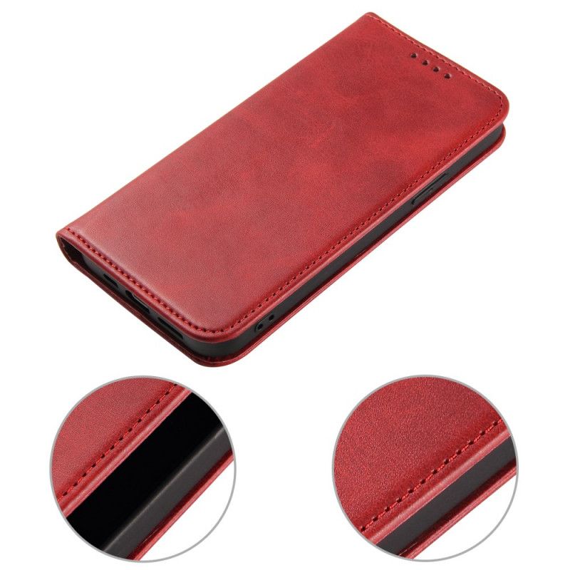 Flip Kotelot Samsung Galaxy S21 Plus 5G Czerwony Czarny Styl Biznesowy Plus Efekt Skóry
