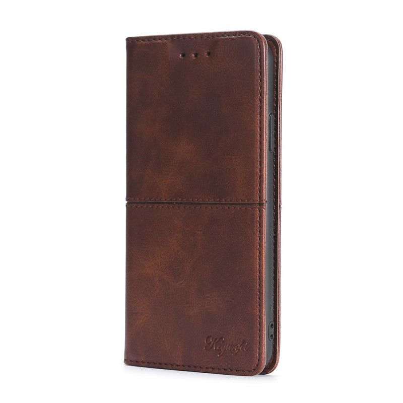 Flip Kotelot Samsung Galaxy S21 Plus 5G Czerwony Czarny Styl Couture Ze Skóry Etui Ochronne