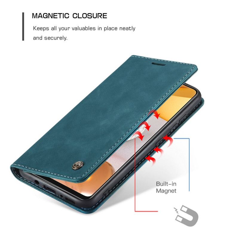 Flip Kotelot Samsung Galaxy S21 Plus 5G Granatowy Czarny Etui Z Imitacji Skóry Etui Ochronne
