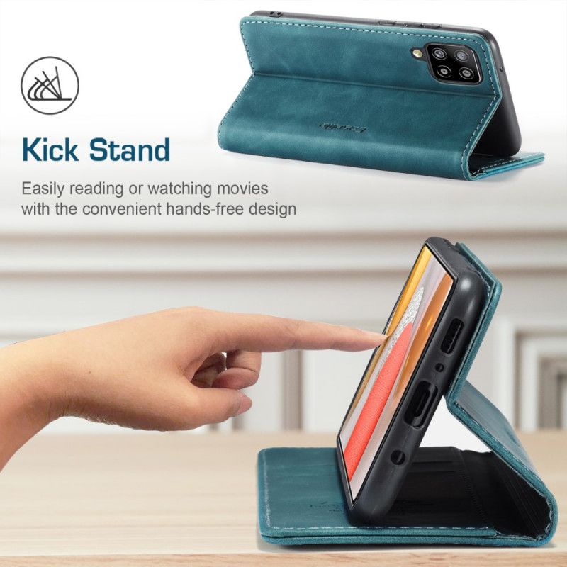 Flip Kotelot Samsung Galaxy S21 Plus 5G Granatowy Czarny Etui Z Imitacji Skóry Etui Ochronne