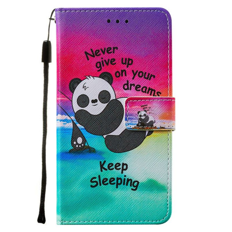 Skórzany Futerał Samsung Galaxy S21 Plus 5G Etui na Telefon Śpiąca Panda