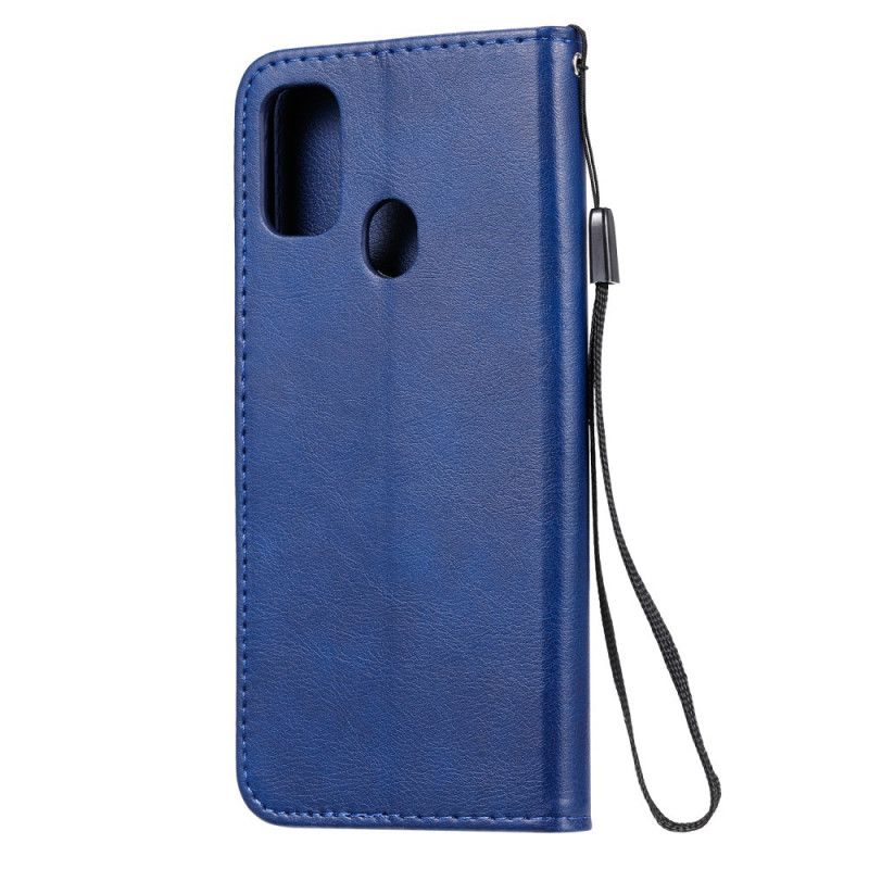 Etui Folio Samsung Galaxy M21 Granatowy Czarny Standardowa Sztuczna Skóra Etui Ochronne