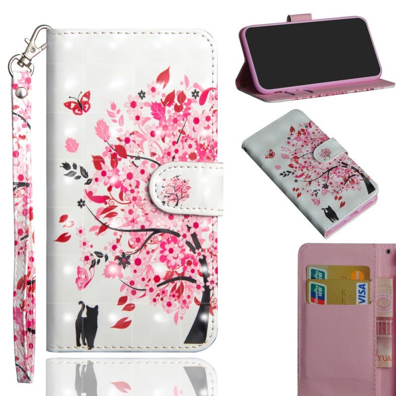 Etui Folio Samsung Galaxy M21 Różowe Drzewo
