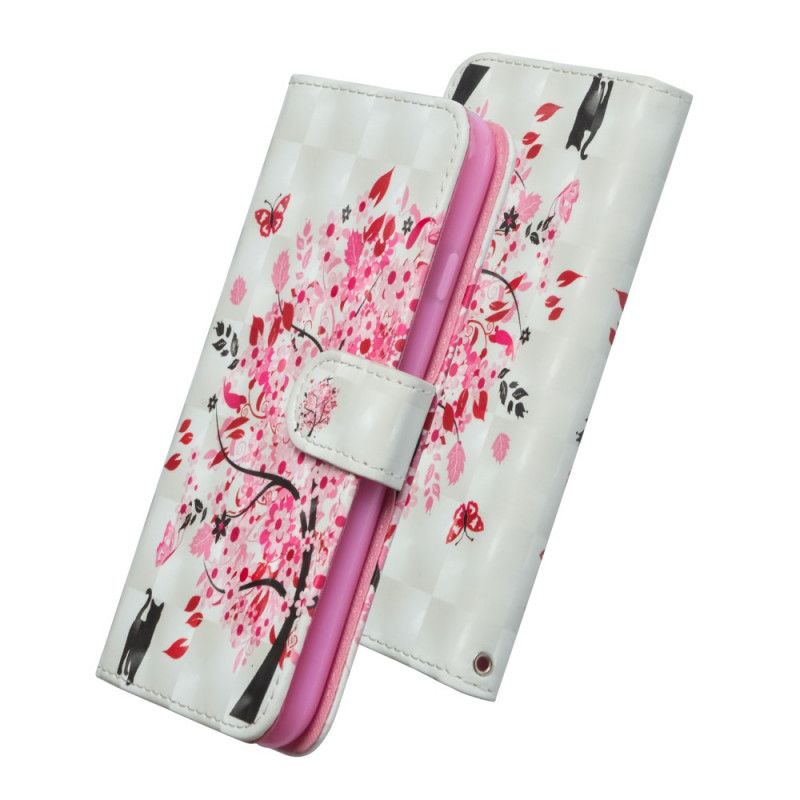 Etui Folio Samsung Galaxy M21 Różowe Drzewo