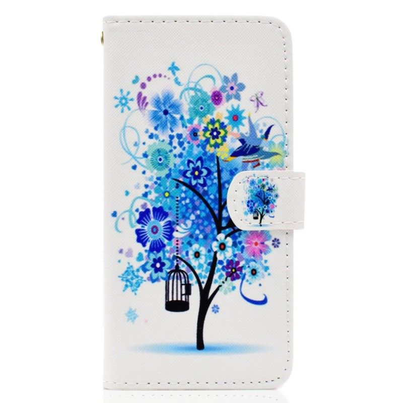 Etui Folio Huawei Y5 2018 Kwitnące Niebieskie Drzewo